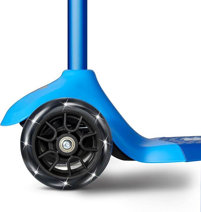 Kids Scooter, 3 Wheel Scooter, Flyer Glider Pro with Light Up Wheels, Blue, Radio Flyer Ride On Toys for Kids 5-12 Years Old, for Outdoor Riding