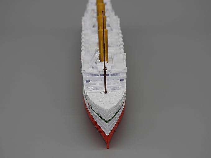 12" Prebuilt Display Model Ship (HMHS Britannic 1ft Model with Sea Mines (3pc) (includes Masts))