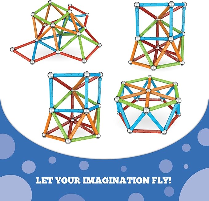 Geomag Magnetic Sticks and Balls Building Set | Magnet Toys for STEM, Creative, Educational Construction Play | Swiss-Made Innovation | Confetti 127 Piece