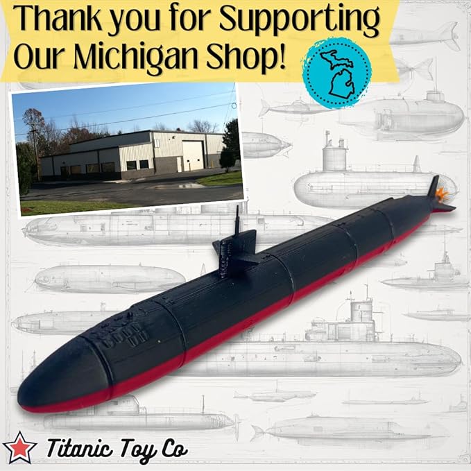 12” Los Angeles-Class Submarine Model – Detailed Replica of Iconic Navy Submarine – Nautical Enthusiasts and Military Collectors Titanic Toy, Titanic Model, Titanic Toys For Kids, Toy boat, Toy Ship