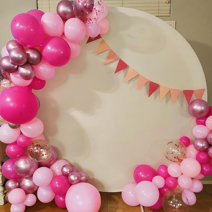 Hot Pink Balloons Set, 60Pcs 12 Inch Light Macaron Baby Pink Helium Balloon with Pastel Metallic Confetti Soft Pink Latex Balloons for Girls Birthday Princess Wedding Baby Shower Party Decorations