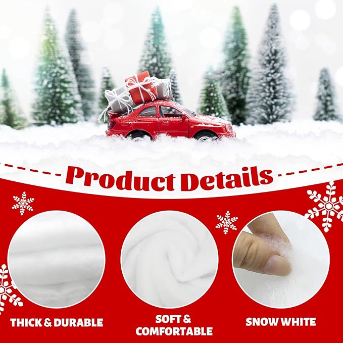 2 Pcs Fake Snow Blankets for Christmas Village Snow Blankets for Christmas Decorating Fake Snow Decorations Under The Christmas Tree Decorations (Each 31.5 x 94.5 Inches)