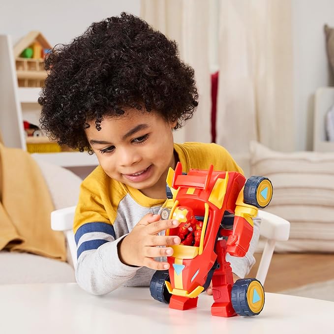 Marvel Iron Man and his Awesome Friends 2-in-1 Mech Suit & Vehicle, Action Figure & Toy Vehicle Set, 3-Inch-Scale Super Hero Toys, Ages 3+