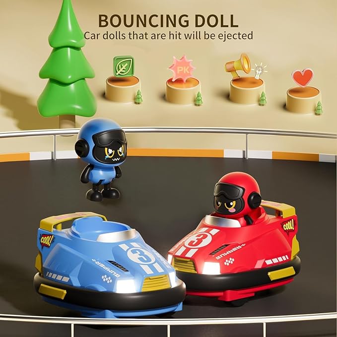 OBEST Multiplayer Remote Control Bumper Car, 2 Pack, RC Car with Ejection Doll, Interactive Toys for Parents and Kids