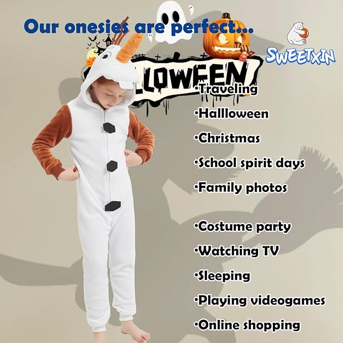 SWEETXIN Unise Kids Jumpsuit Cosplay Onesie One Piece Suit for Girls Boys Halloween Character Costume Dress Up Party