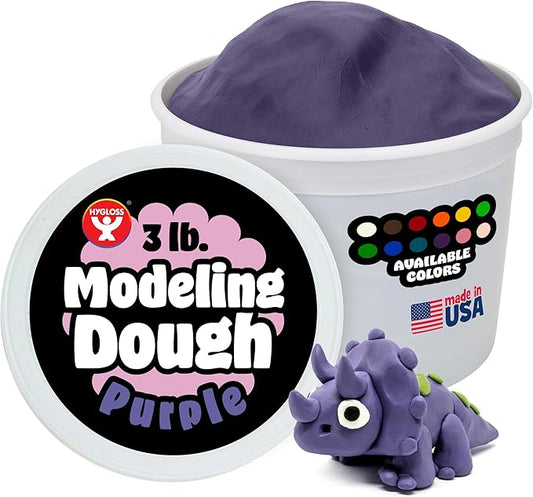 Hygloss Play Modeling Dough for Kids – Safe & Non-Toxic Sensory Dough for Arts and Crafts – 3 lb Tub – Play Clay for Toddler Activities, Preschool Classroom Must-Haves – Purple Color, Unscented