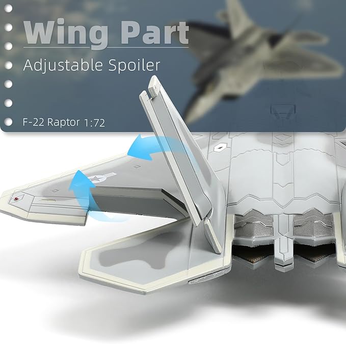 Classic USA F22 Raptor Fighter Attack Pre-Build Model 1:72 Aircraft Alloy Diecast Airplane Military Display Model Aircraft for Collection or Gift (FF 27th FS)