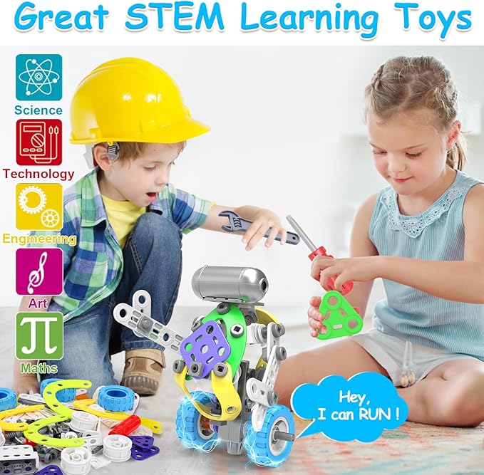 10 in 1 Electric STEM Toys for 5 6 7 8 9+ Year Old Boy Girl Birthday Gifts Educational Building Toys for Kids Ages 4-8 5-7 8-12 Stem Activities Construction Toy for Boys 6-8 8-10 Holiday Idea Gift