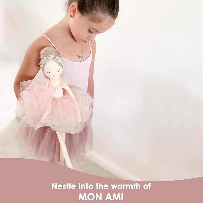 MON AMI Belle The Ballerina Stuffed Doll – 22”, Plush Ballerina Doll for Girls, Use as Toy or Room Decor