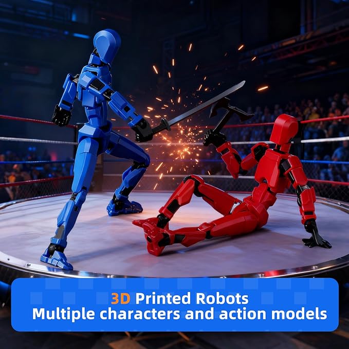 (Assembly Completed) 6 Packs Dummy13 Action Figure Set, 3D Printed ActionFigure Toy Gifts for Kids, Dummy 13,Robot 13 Action Figure Full Body Mechanical Doll Christmas Birthday Gift for Boys Girls