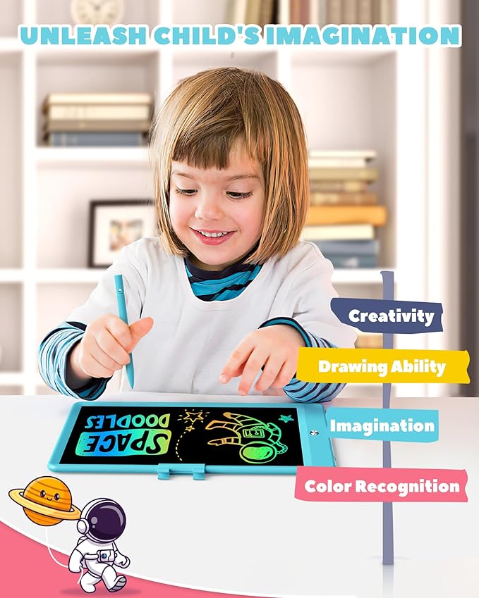 KOKODI LCD Writing Tablet, 16 Inch Colorful Doodle Board Drawing Tablet, Erasable Reusable Electronic Drawing Pads, Educational and Learning Toy for 3-6 Years Old Boy and Girls