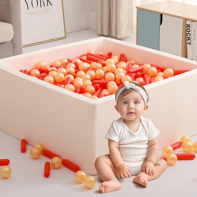 Ball Pit Balls and Strips for Ball Pits, 50 200 500pcs Cute Plastic Star Toy Balls for Kids, Baby Toddler 1-3 Birthday, Bounce House, Play Tent, Baby Pool Water Toys, Party