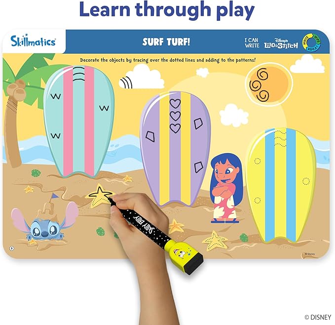 Skillmatics I Can Write Disney's Lilo & Stitch - Reusable Preschool Learning Activities, Educational Toy and Game, Back to School Supplies, Gifts for Students, Kids, Toddlers Ages 3, 4, 5, 6