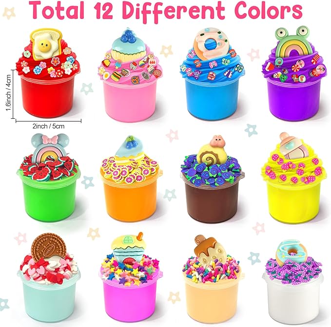 Slime Advent Calendar 2025 Christmas Countdown Calendars 24 Days of Surprises for Kids with Different Texture Slime Kit Gifts for Toddler Teens Boys Girls 4 5 6 7 8 9 10 11 12 Year Old