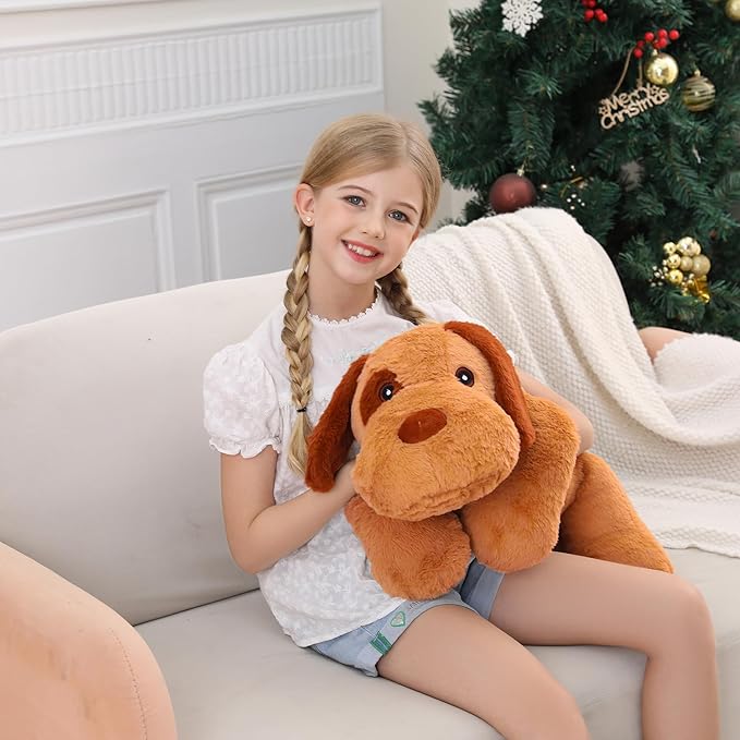 5lbs 24 Inch Dog Weighted Stuffed Animals, Weighted Dog Plush, Weighted Stuffed Animal Plushies Pillows Gifts for Adults, Women, Men, Boys, Girls and Kids