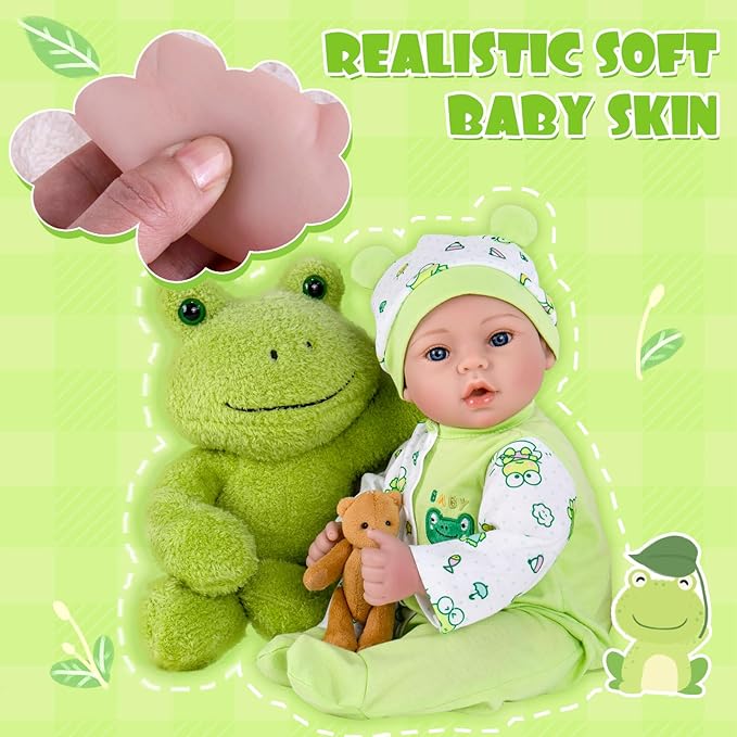 Aori Reborn Baby Dolls Realistic 18 inch - Lifelike Newborn Babies That Look Real, Nice Gift Set for Kids, Parents-to-be, Grandparents