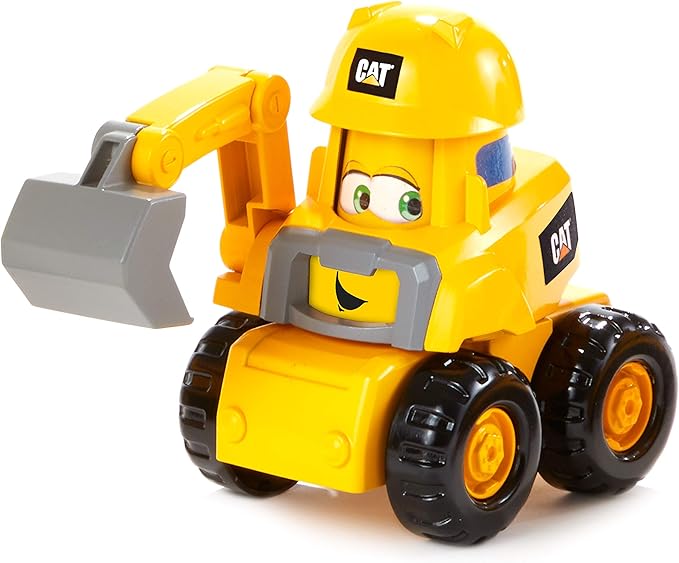 CAT Construction Toys, Junior Crew Construction Pals Excavator EduCATional Preschool Vehicle with Kid Vroom Sounds and Animated Face. for Ages 2+