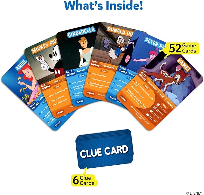 Skillmatics Guess in 10 Disney, Card Game, Christmas Stocking Stuffers for Girls, Boys, Kids, Teens, Adults Who Love Cinderella, Mickey Mouse, Moana, Travel Toy, Gifts for Ages 6, 7, 8, 9 and Up