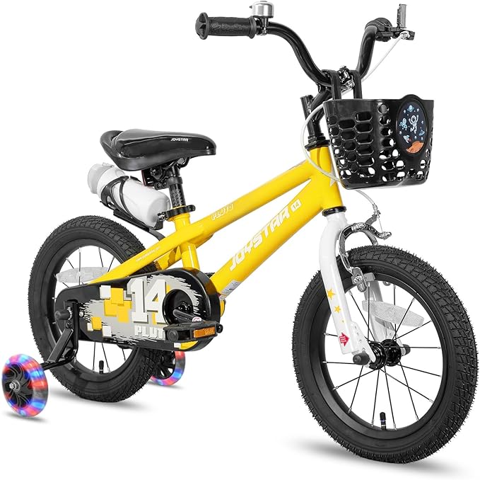 JOYSTAR Pluto 12 14 16 18 20 Inch Kids Bike with Light Up Training Wheels, Kids' Bicycle for Boys Girls Age 3-12 Years, Children Bikes, Multiple Colors