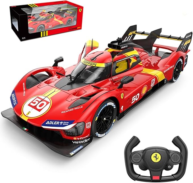 Voltz Toys 1/14 Scale Le Mans RC Car Licensed Ferrari 499P Remote Control Toy Car Model for Kids and Adults with Open Doors and Lights Gift for Kids and Adult