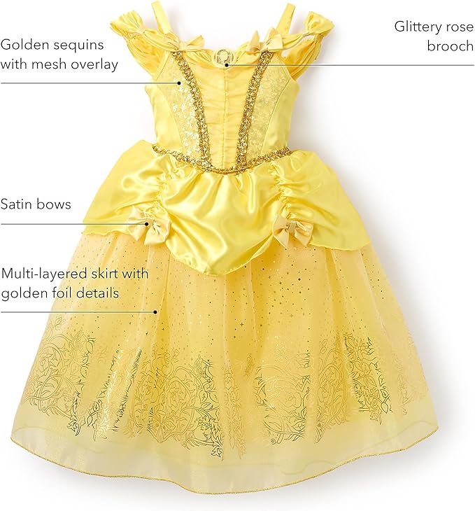 DISNEY STORE Official Princess Halloween Costume for Kids - Disney Princess Dresses - Dress up Clothes for Pretend Play