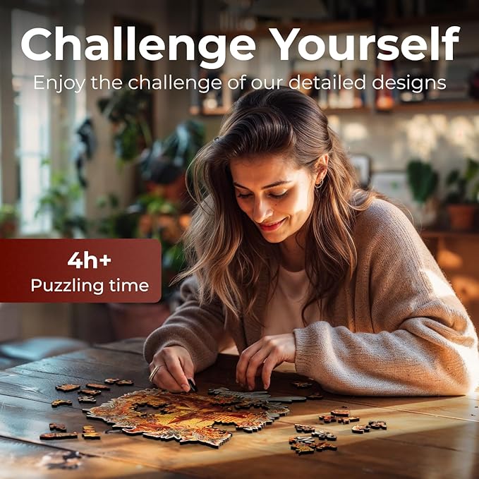 CRAFTHUB Harry Potter Puzzle – A3 Hogwarts Castle – Wooden Jigsaw Puzzles for Adults – 155 Unique Shaped Pieces – Officially Licensed Merchandise – 10.8" x 11.9"