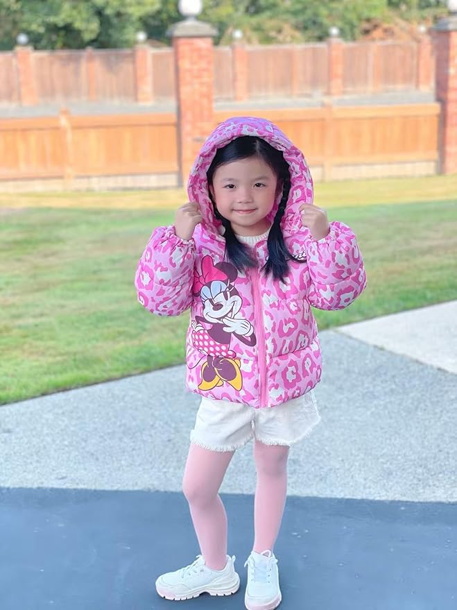 Disney Stitch Frozen Elsa Minnie Mouse Toddler Girl/Boy Puffer Jacket Kids Heavyweight Hooded Warm Winter Down Coat 2-13Years