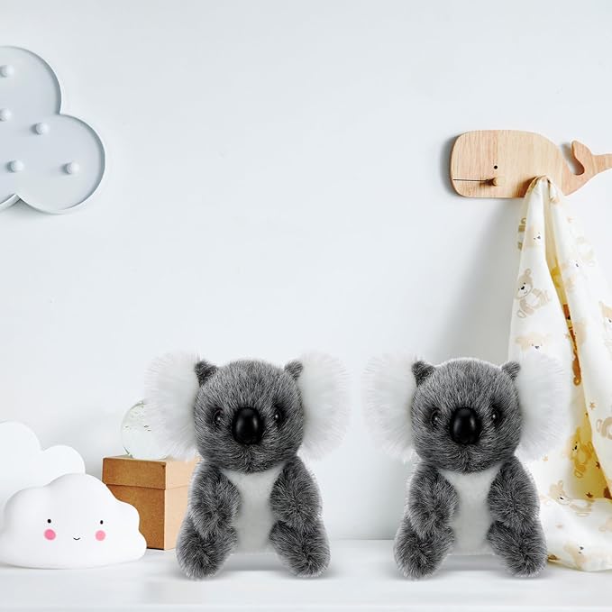 6 Pcs Koala Stuffed Plush Animal Cute Doll Toy Soft Mini Koala Bear Plush 5 Inches Small Stuffed for Birthday Party Gifts, Gray