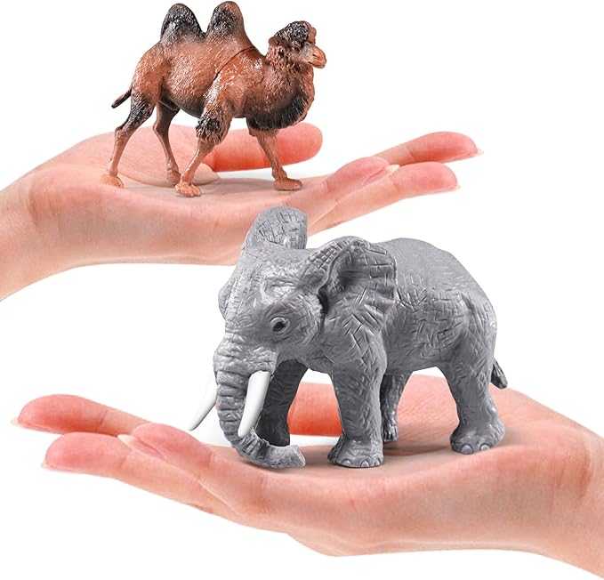 41Pcs Safari Animals Figures Toys–Realistic Jumbo Wild Animals Figurines Plastic African Jungle Animals Playset–Lion,Tiger,Eggs,Trees & Fences–Educational Toys for Kids and Toddlers 3+