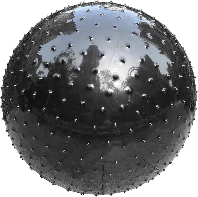 Large Sensory Massage Ball for Kids,2-Pack 33.5" 85CM Bouncy Exercise Balls, Big Inflatable Toys with Tactile Spikes, Outdoor Giant Yoga Balls, Large Beach Ball (2 Black)