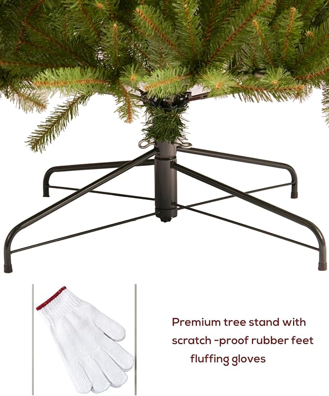 6.5FT Pre-lit Christmas Tree Premium Artificial Spruce Remote Control with 700 Warm White & Multi-Color Lights, Hinged/Feel Real/Realistic/Full Fir Dual Color Xmas Tree 6.5 Feet Outdoor