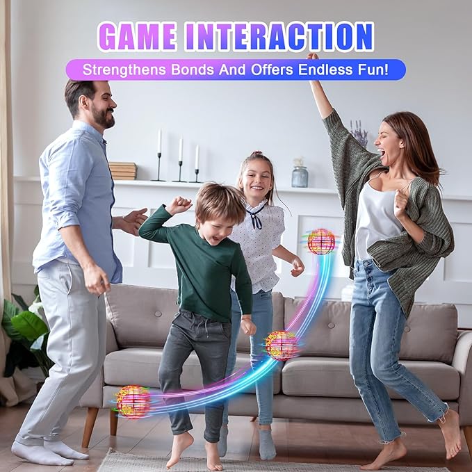Flying orb Ball 2025 Hover Boomerang Ball 6 Lighting Effects Cool Toys Gift for 678910+ Year Kids Teen Adults Indoor Outdoor Flying Toy
