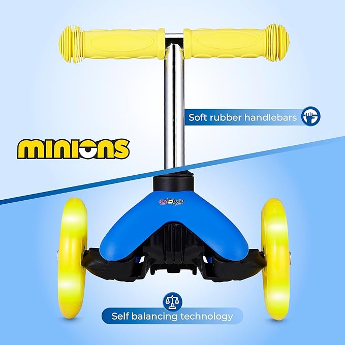 Self Balancing Kick Scooter with Light Up Wheels, Extra Wide Deck, 3 Wheel Platform, Foot Activated Brake, 75 lbs Limit, Kids & Toddlers Girls or Boys, for Ages 3 and Up