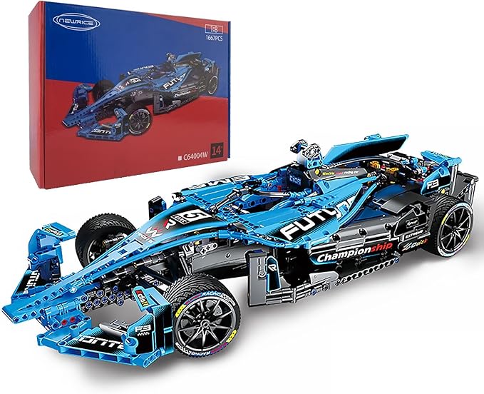 NEWRICE Formula 1 Racing Car Building Set, MOC 1:8 Scale Model Building Blocks Toys,for for 12+ Years Kids Adults(1667 Pieces)
