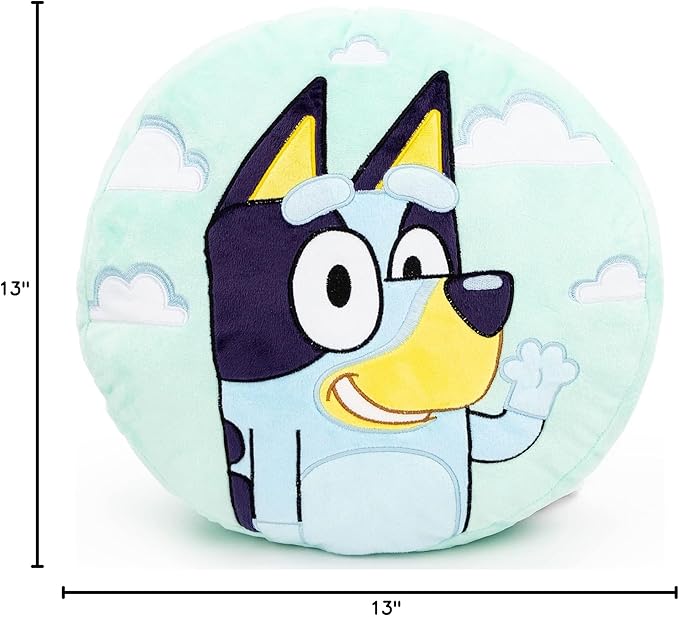 Jay Franco Bluey Shaped Decorative Pillow - Kids Super Soft Throw Plush Pillow - Measures 13 Inches (Official Bluey Product)