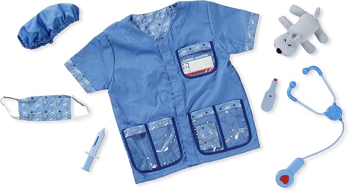Melissa & Doug Veterinarian Role Play Costume Dress-Up Set (9 pcs)