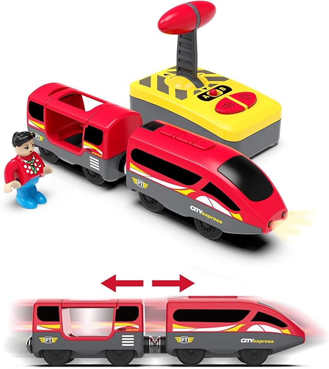 Wooden Train Accessories Train Bridge & Battery Operated Locomotive Train, Compatible with All Major Brand of Railway Tracks.