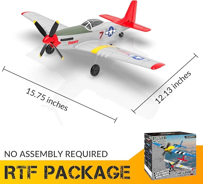 P51D RC Plane, 4CH RC Airplane with High Speed Engine, Remote Control Airplane with Xpilot Stabilization System & Aerobatic, Remote Control Plane Best Gift for Kids