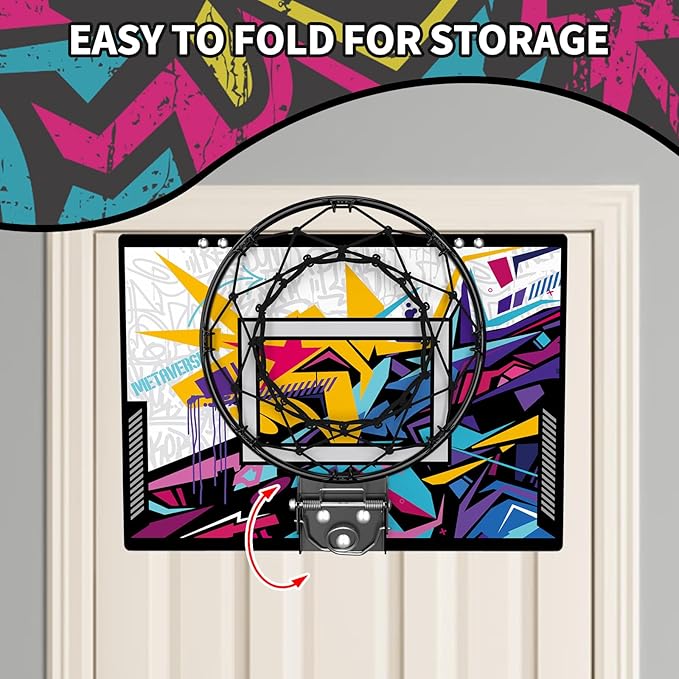 Basketball Hoop Indoor Basketball Toy Gifts for Kids Boys Girls Teens Adults, Suit for Bedroom/Office/Outdoor/Pool, Black