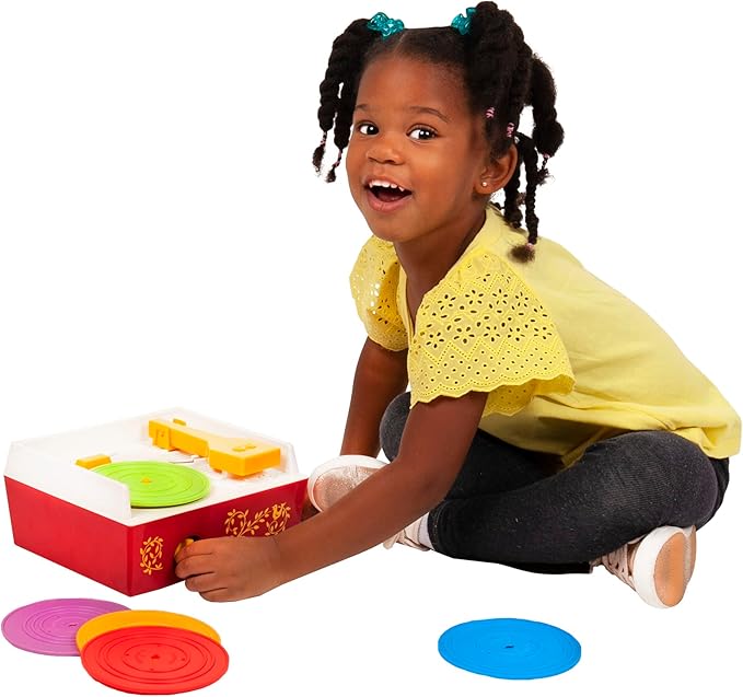 Fisher Price Classics - Record Player - Retro, Tactile Interactive Retro Toy for Kids, Girls, Boys, Toddlers, Baby, Preeschooler, Unisex 18 Months +