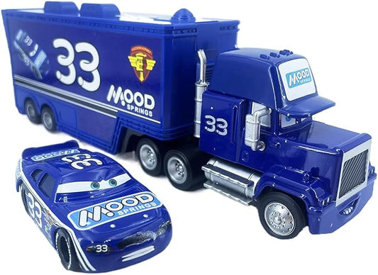 Portable Mini Toy Car and Truck Set 1:55 Diecast Model Metal Body Racers for Preschool Kids Ages 3+ Years (33)