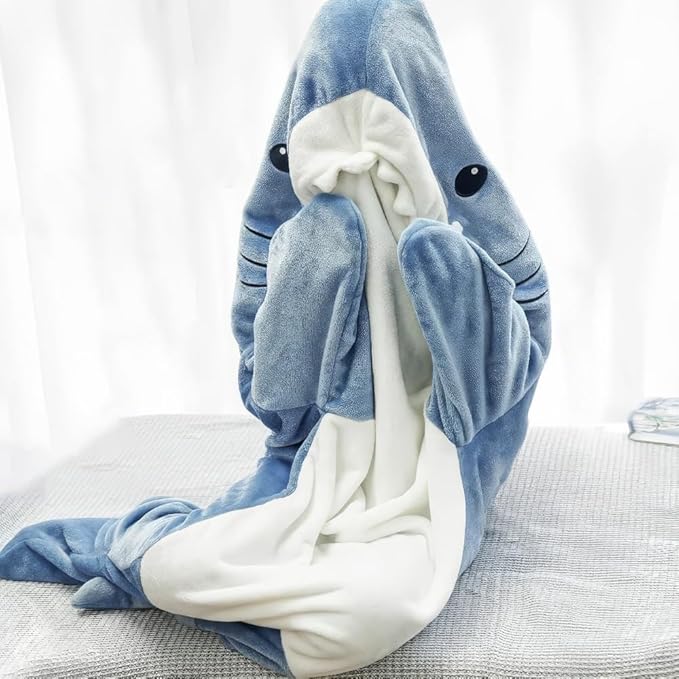 Shark Blanket Adult & Kid, Shark Onesie Kid, Shark Hoodie Pajamas, Shark Costume Kids Halloween Gifts