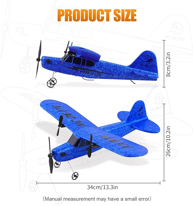 2CH RC Airplane Toys, RC Plane Ready to Fly, 2.4GHz Remote Control Airplane Easy to Fly RC Glider for Kids & Beginners (Blue)