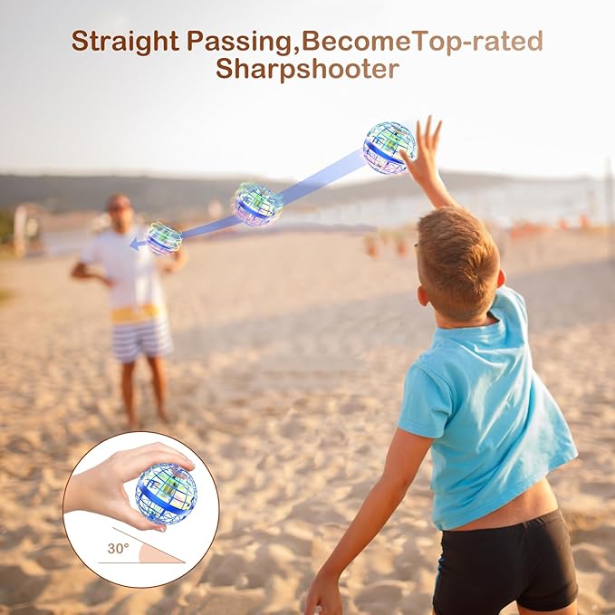 Flying Orb Ball 2024 Galaxy Cosmic Globe UFO Boomerang Hover Ball Galatic Fidget Spinner Mini Drone Cool Toys Birthday Gift Ideas for 6 7 8 9 10+ Year Old Boys Girls Teens Indoor Outdoor(Blue)