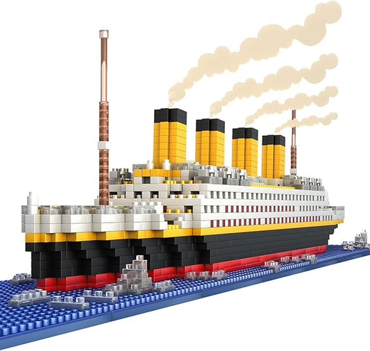 Titanic Model Micro Mini Blocks Set, 1860pcs 3D Titanic Ship Model, DIY Brick Ideal Gift for Adults and Kids