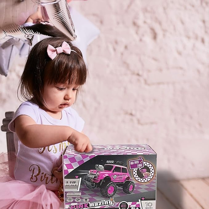 10Leccion Remote Control Car, Pink RC Truck With Two Rechargeable Batteries, Toys for 3-8 Year Old Girls, Birthday Ideas
