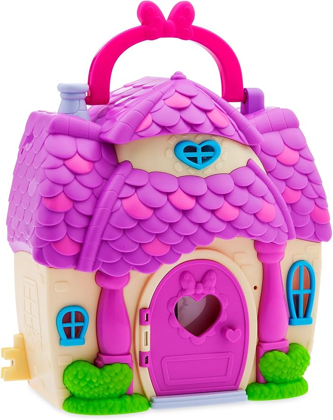 Disney Store Official Minnie Mouse Clubhouse Toys Play Set - Interactive Playhouse Junior Mickey Mouse Toys - Poseable Minnie & Cat Figures, 13-Piece Set, Perfect for Toddlers