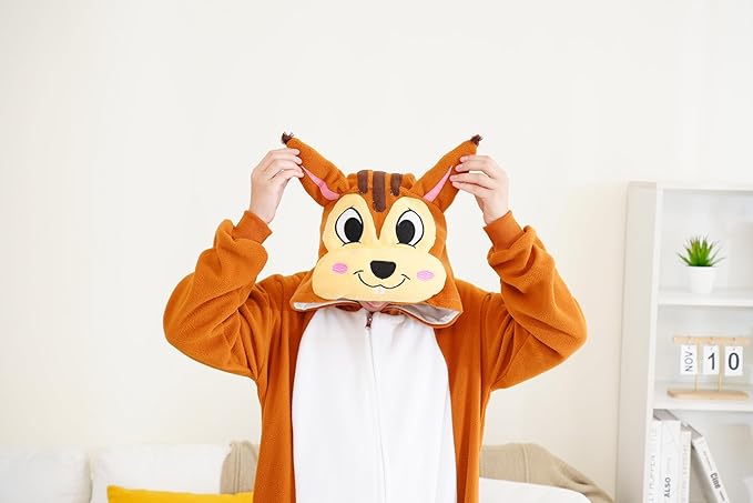 Unisex Adult Onesie Pajamas, Polar Fleece Cosplay Animal One Piece Halloween Costume Pajamas Homewear