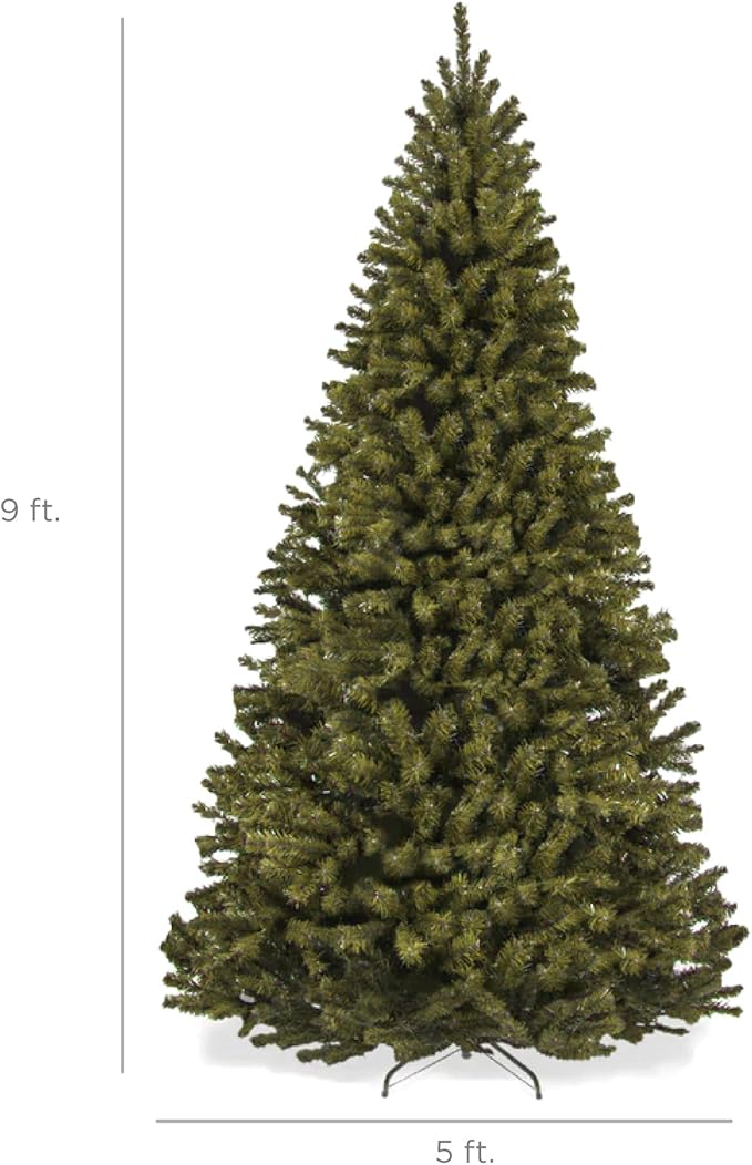 Best Choice Products Artificial Christmas Tree, 9ft Premium Unlit Realistic Spruce Holiday Décor w/Dense Branches, Easy Assembly, Metal Base