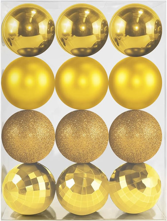 2.36" Christmas Balls Christmas Tree Ornaments Shatterproof Plastic Holiday Ornament Festival Hanging Ball Holiday Decorations Set of 24pcs